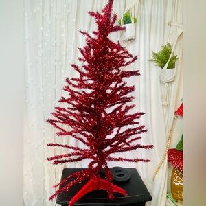 Vintage 2003 target red 4 foot tinsel Christmas tree decoration retro style